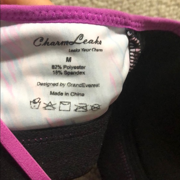 Purple Patterned Padded Sports Bra - Picture 3 of 3